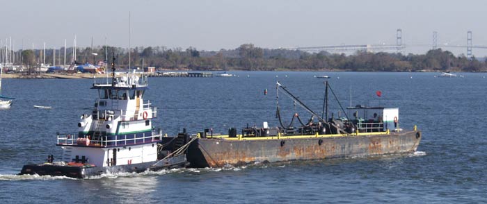 fuel barge and towboat