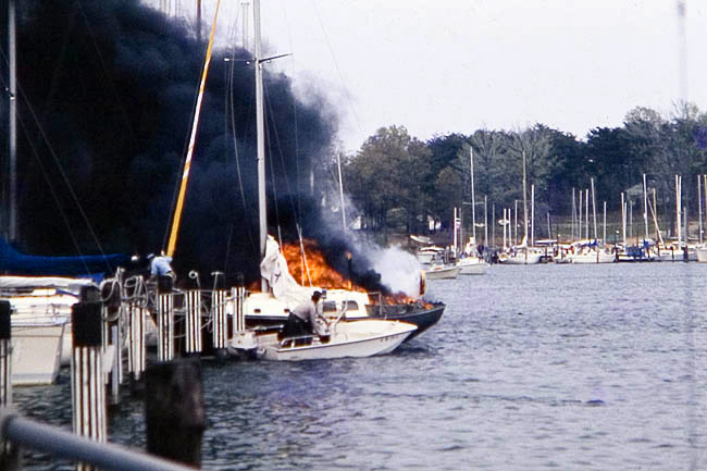 sailboat fire