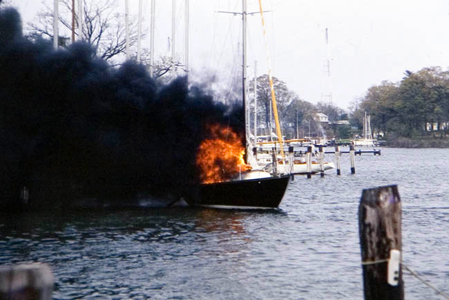 sailboat fire