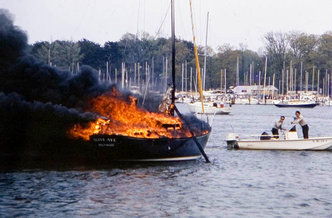 sailboat fire