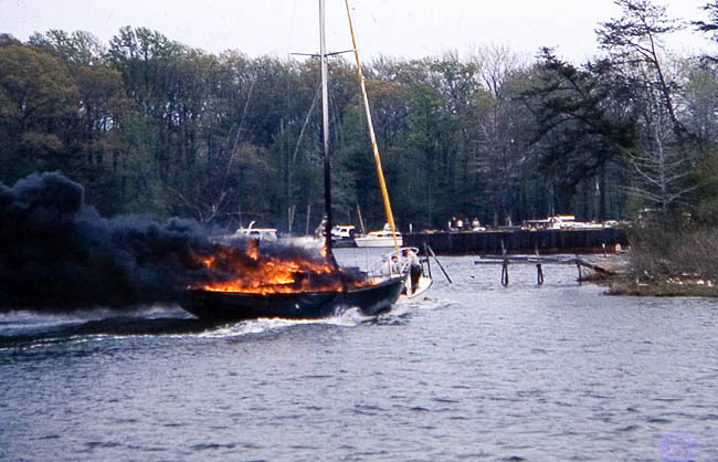 sailboat fire